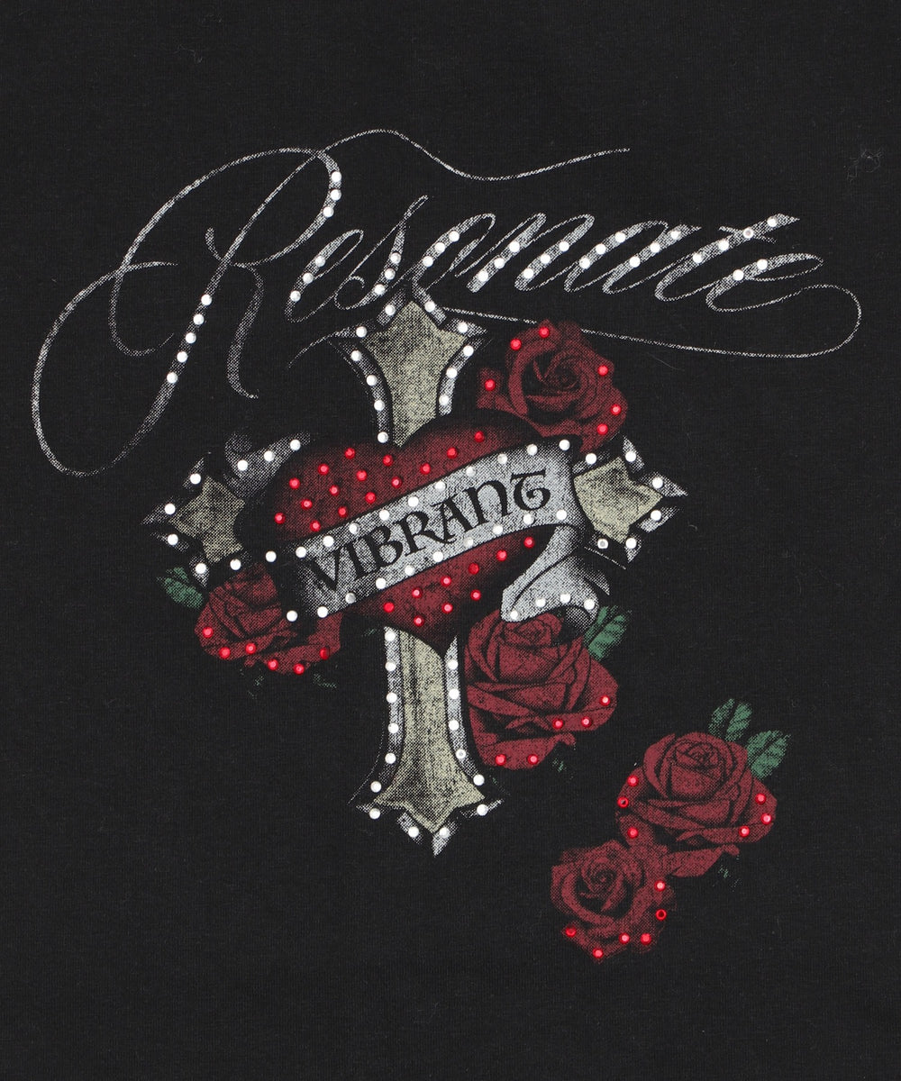 ラインストーンハートグラフィックちびT