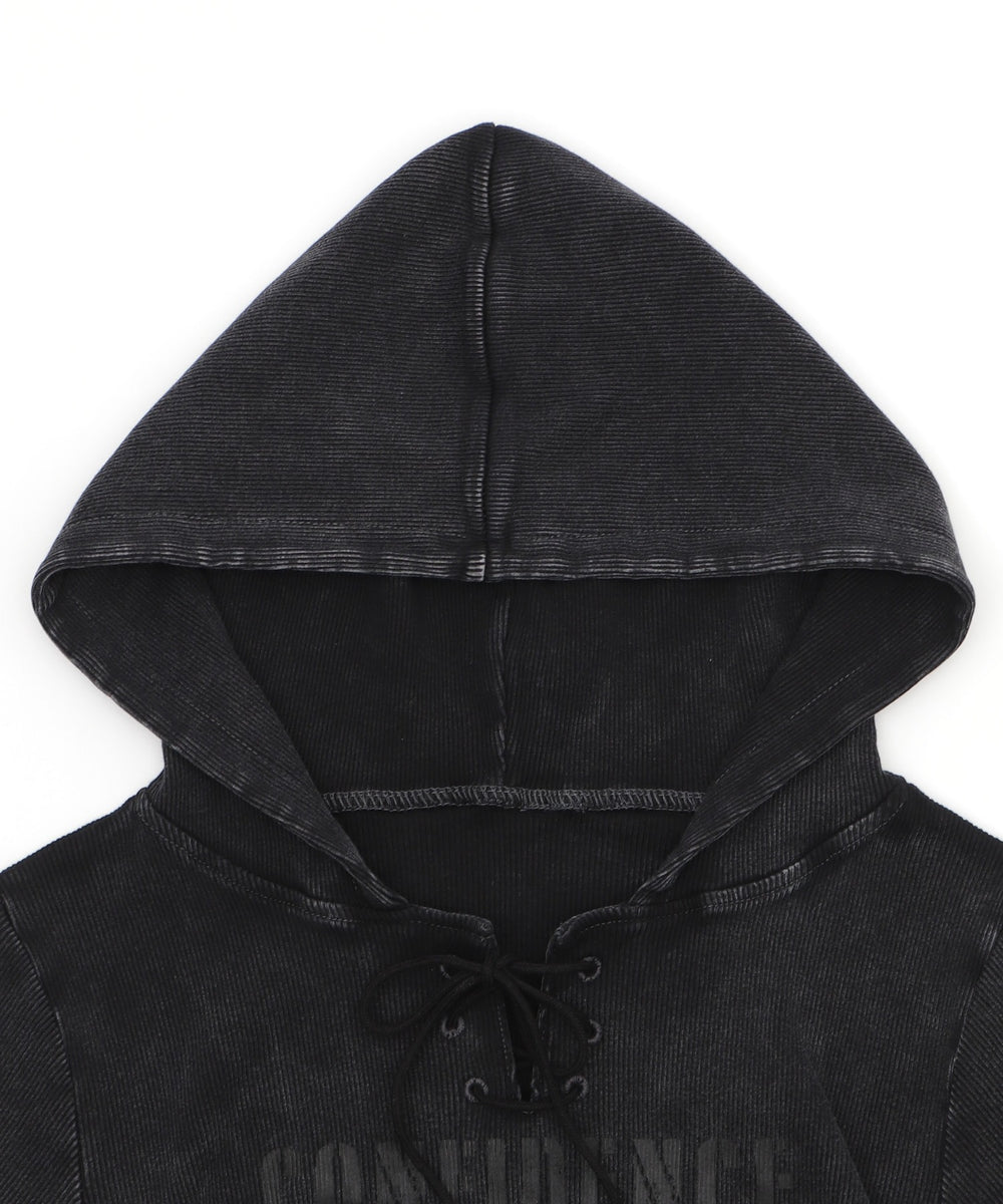 レースアップフードチビT