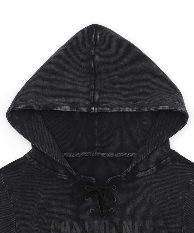 レースアップフードチビT