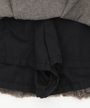 ヴィンテージウォッシュデニムプリーツスカパン