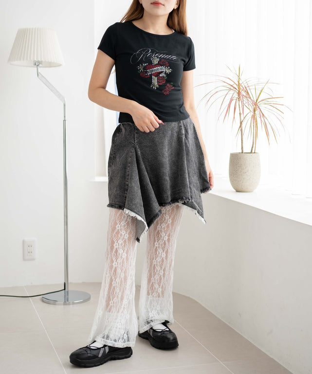 デニムブラックソノタ モデル：155cm F着用