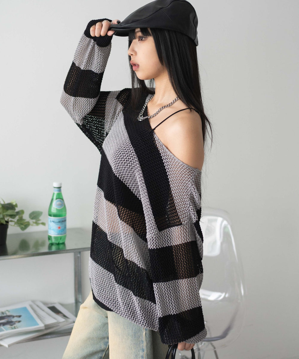 グレーボーダー モデル：160cm F着用