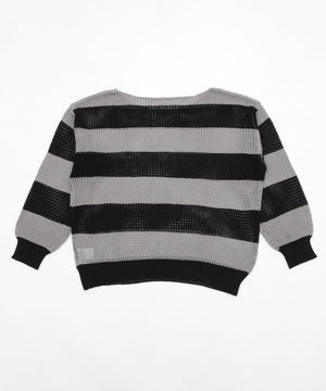 オフショルメッシュニット