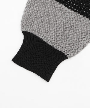 オフショルメッシュニット