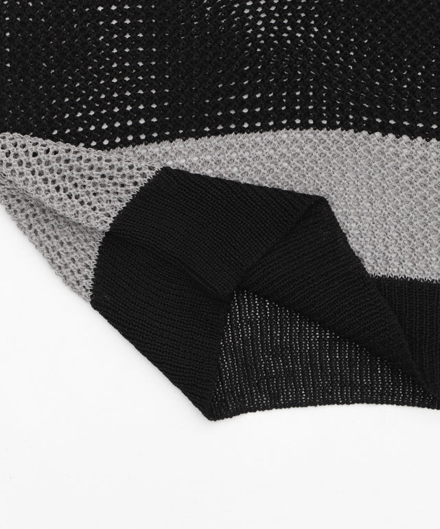 オフショルメッシュニット