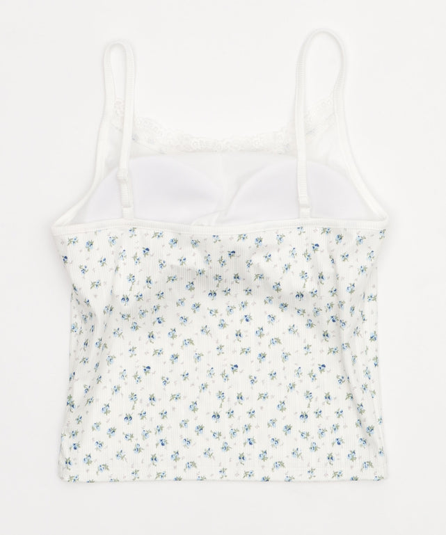 花柄レースカップインキャミ