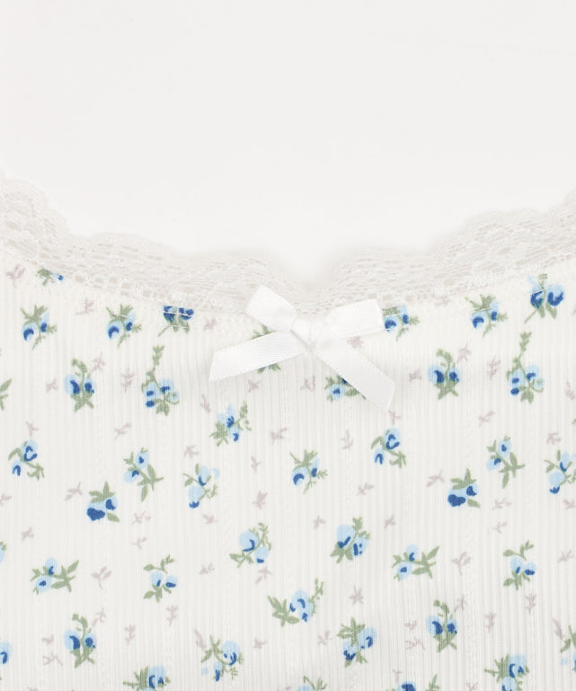 花柄レースカップインキャミ