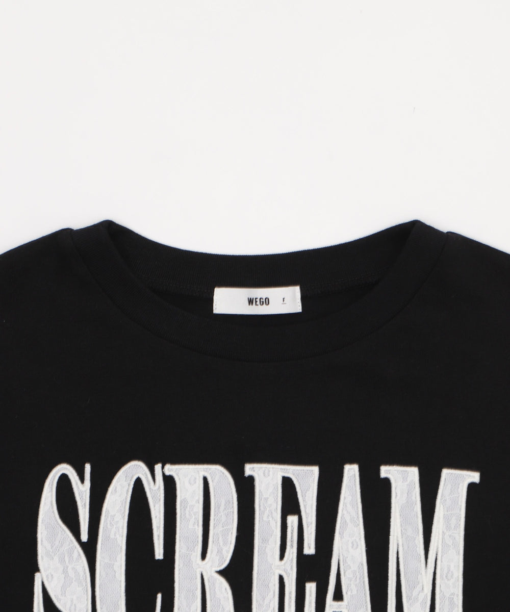 ロゴレースドロストショートT