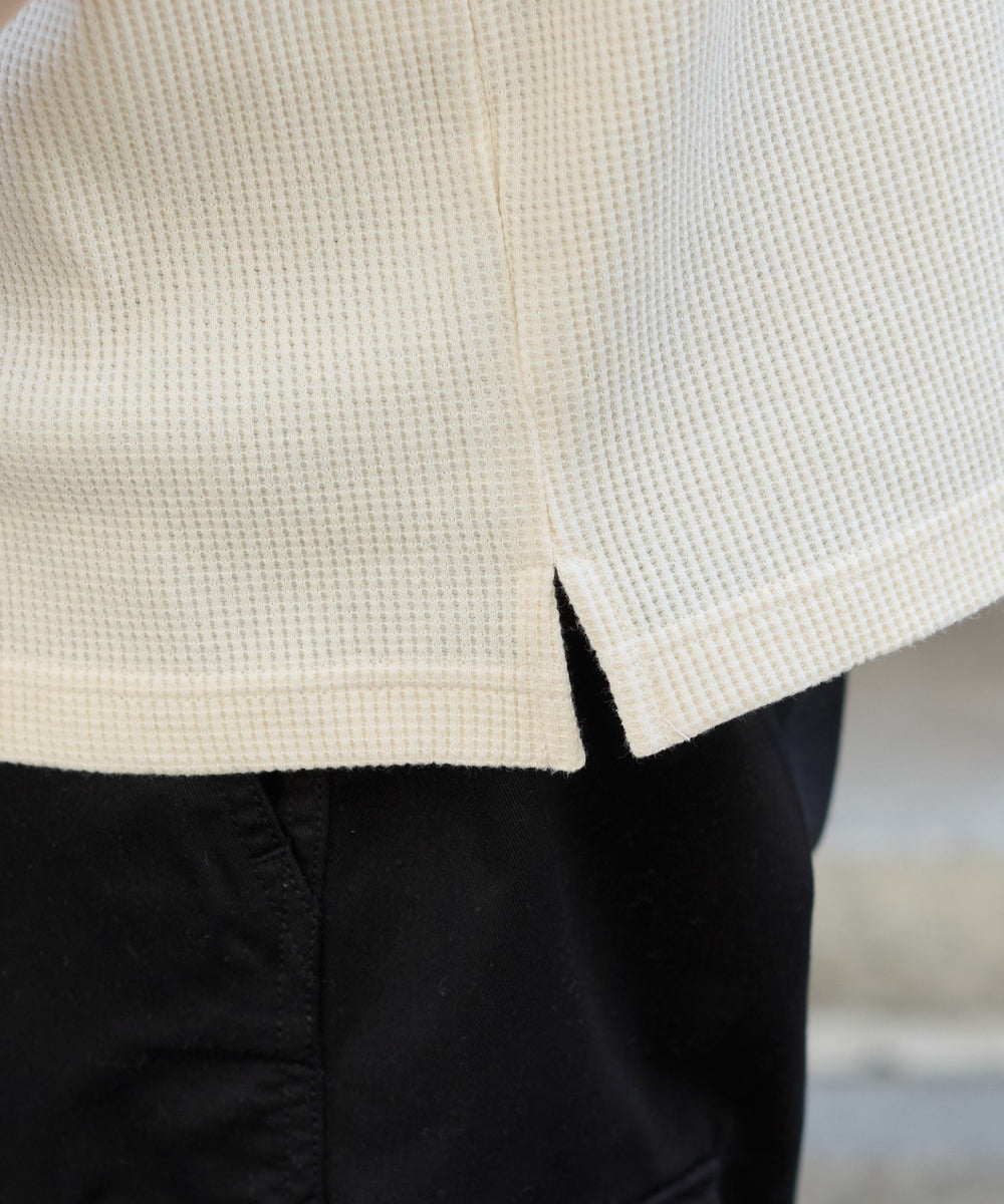 ワッフルラインポロ