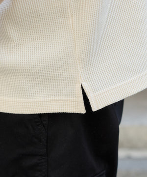 ワッフルラインポロ