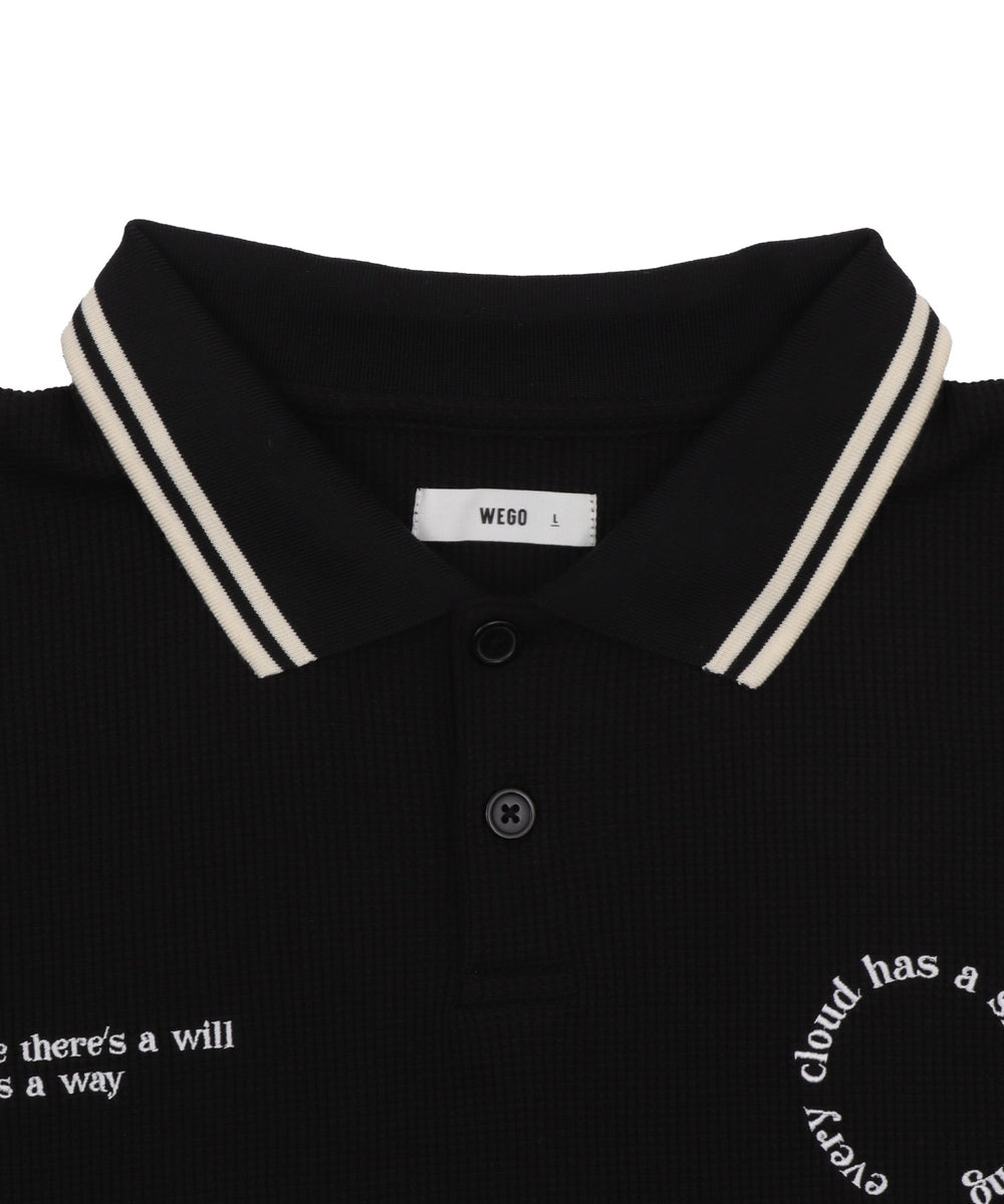 ワッフルラインポロ