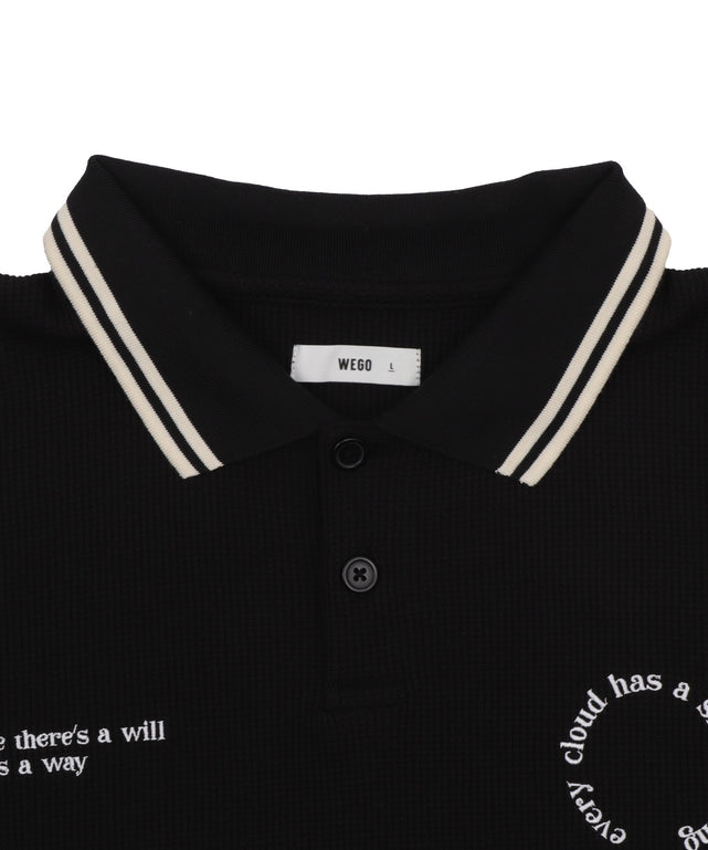 ワッフルラインポロ