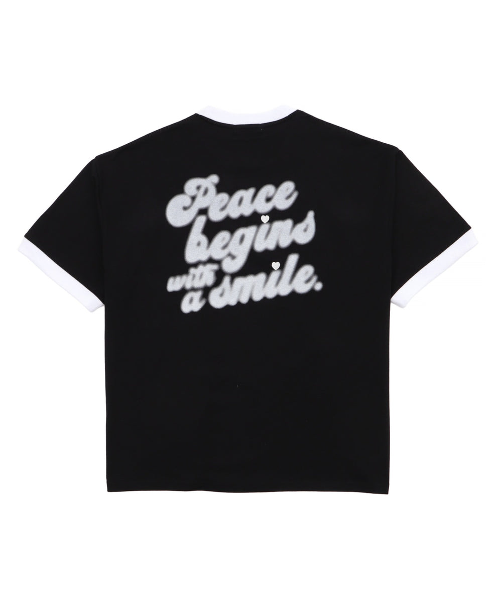 アクセ付きリンガーグラフィックT（SS）