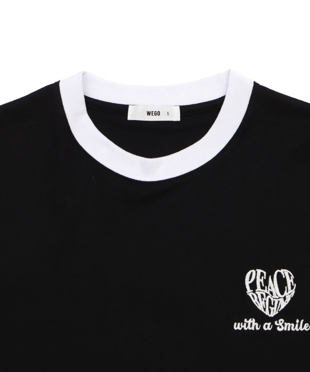 アクセ付きリンガーグラフィックT（SS）