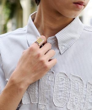 オックスフォードダメージアップリケシャツ（SS）