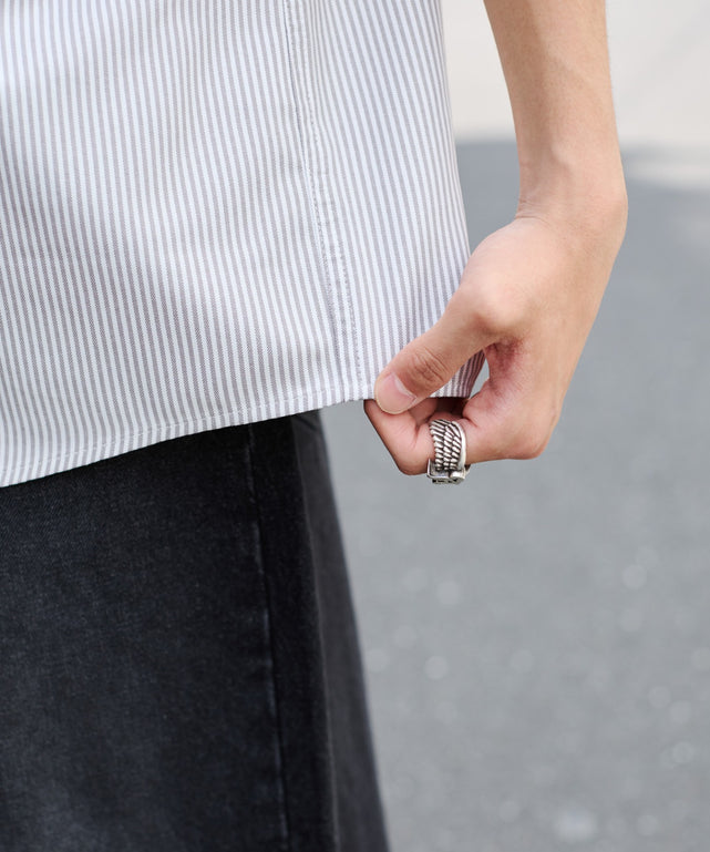 オックスフォードダメージアップリケシャツ（SS）