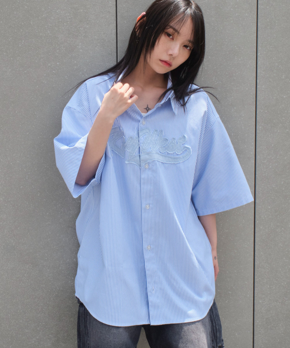 ブルーストライプ　モデル:159cm L着用