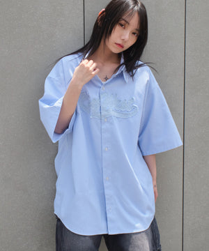 ブルーストライプ　モデル:159cm L着用