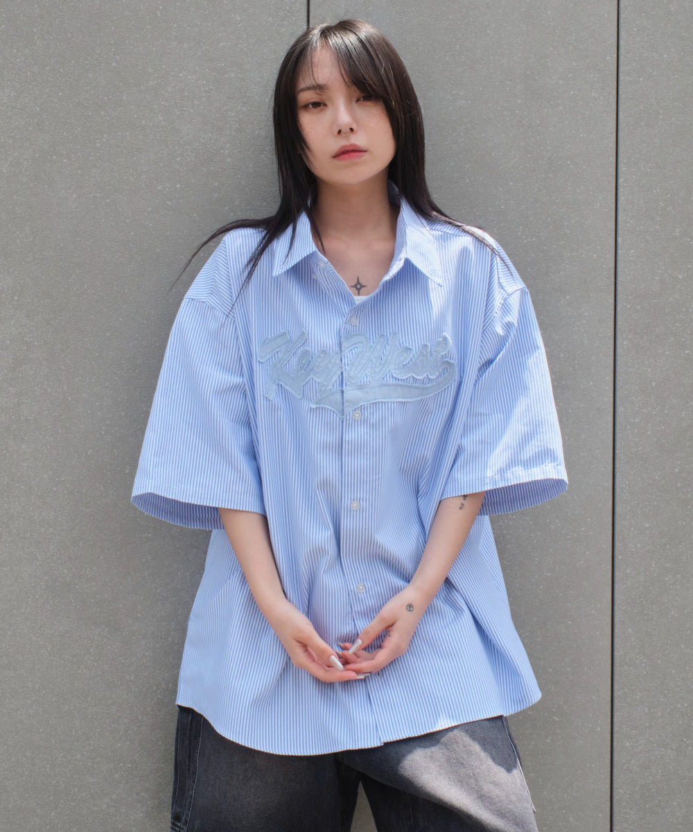 ブルーストライプ　モデル:159cm L着用