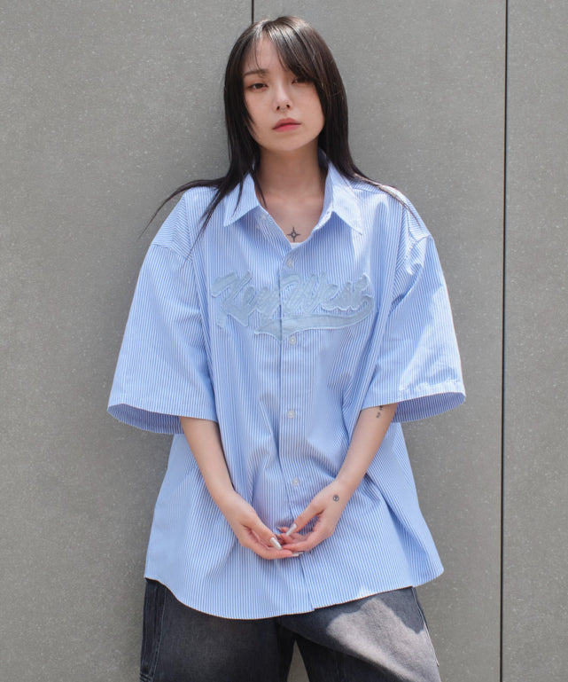 ブルーストライプ　モデル:159cm L着用