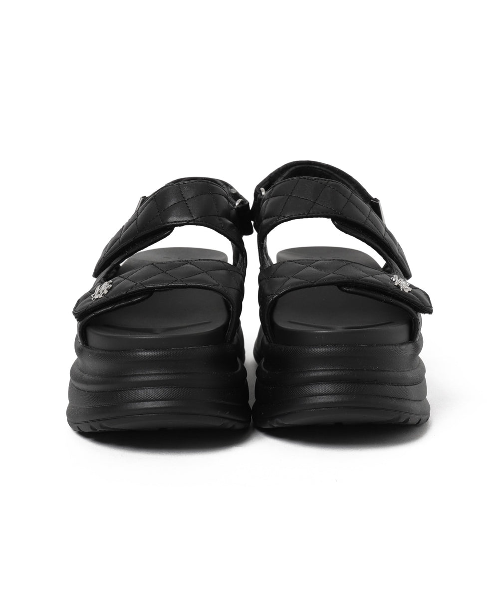 厚底キルティングサンダル