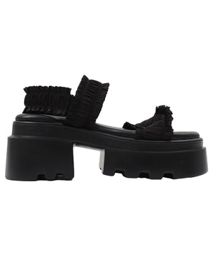 厚底フリルギャザーサンダル