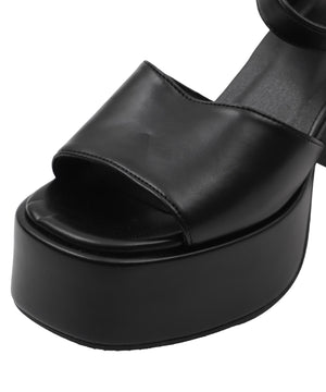 ストーム付きヒールサンダル