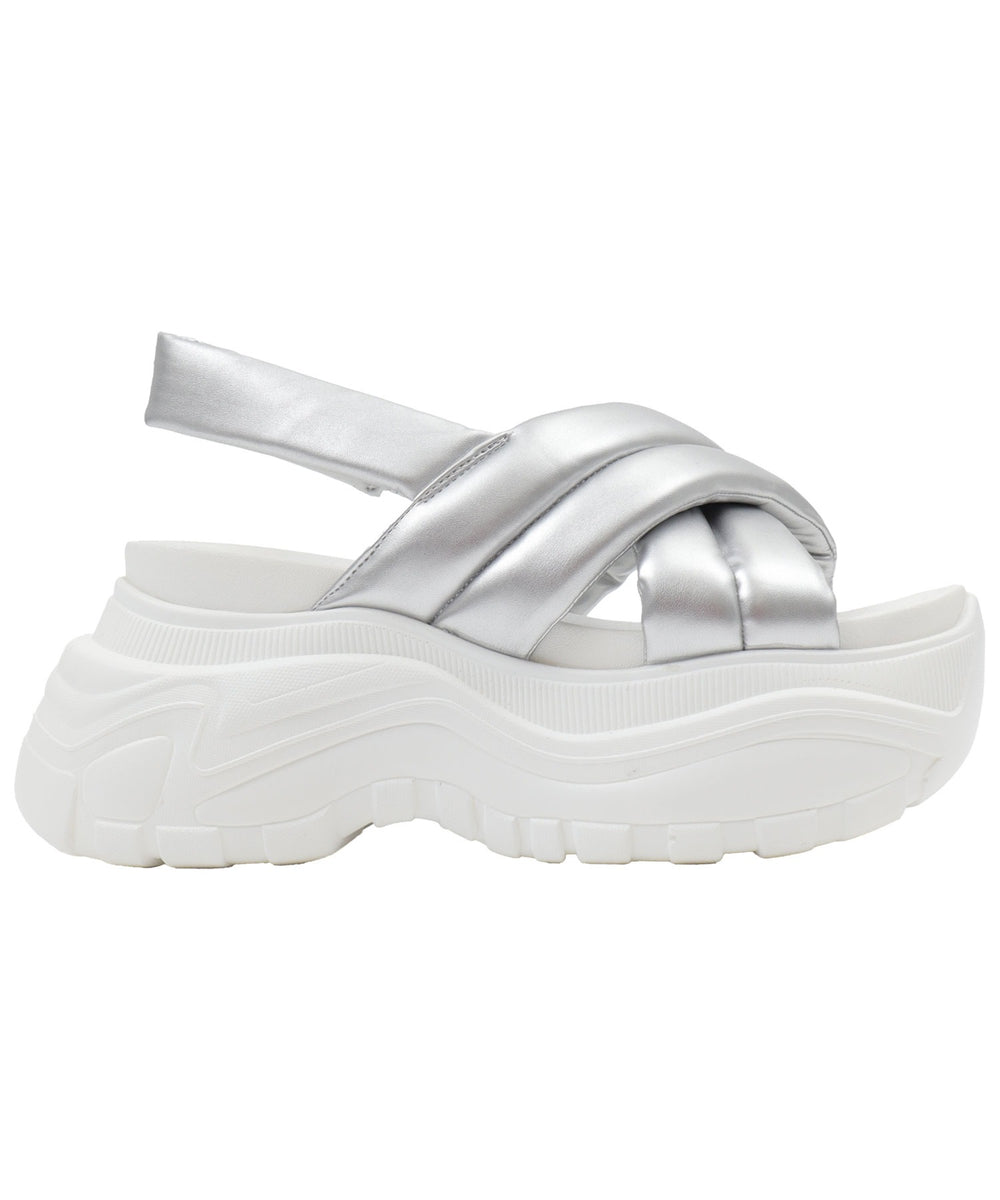 パテッドクロス厚底サンダル