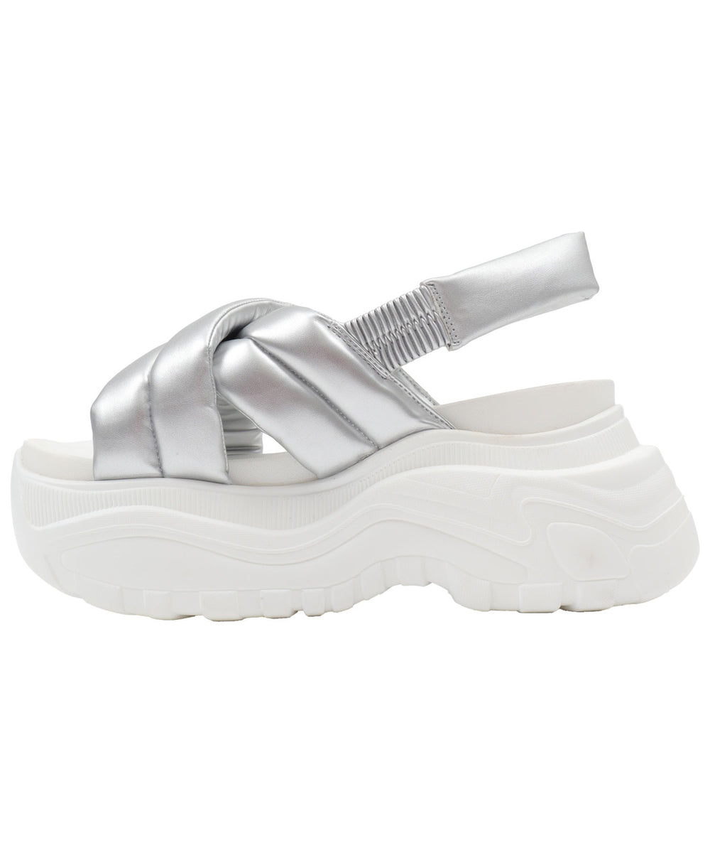 パテッドクロス厚底サンダル