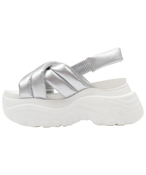 パテッドクロス厚底サンダル