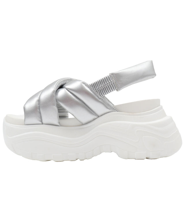 パテッドクロス厚底サンダル