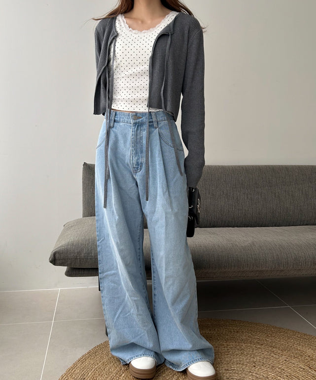 デニム淡　モデル:157cm M着用