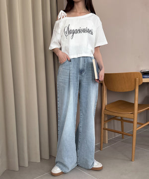 デニム淡加工 モデル：158cm M着用