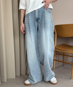 デニム淡加工 モデル：158cm M着用