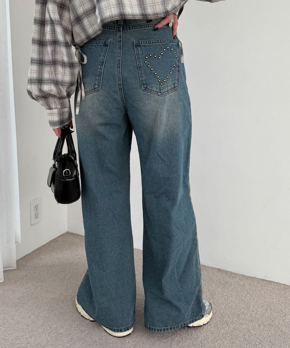 デニム中濃加工 モデル：158cm M着用