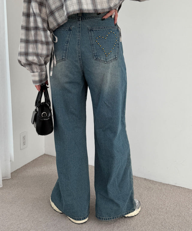 デニム中濃加工 モデル：158cm M着用