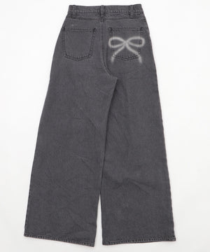 モチーフデニムタックパンツ