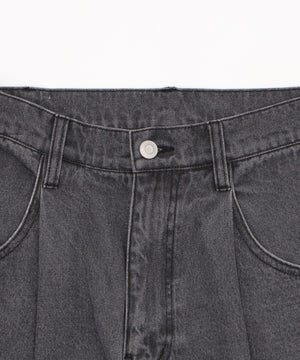 モチーフデニムタックパンツ