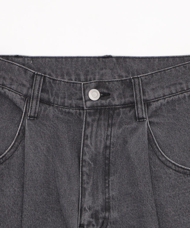 モチーフデニムタックパンツ