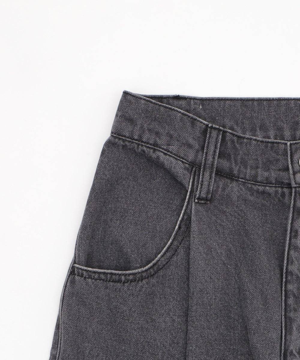 モチーフデニムタックパンツ