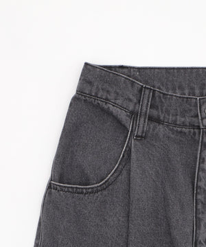 モチーフデニムタックパンツ