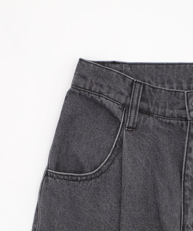 モチーフデニムタックパンツ