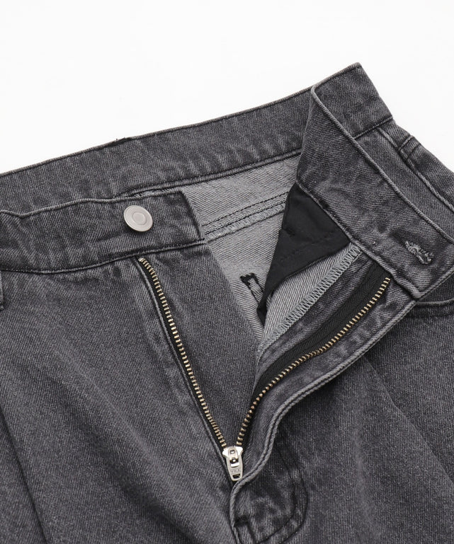 モチーフデニムタックパンツ