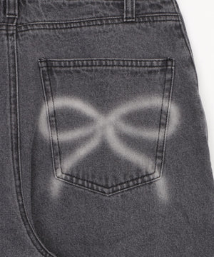 モチーフデニムタックパンツ