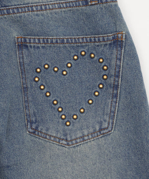 モチーフデニムタックパンツ