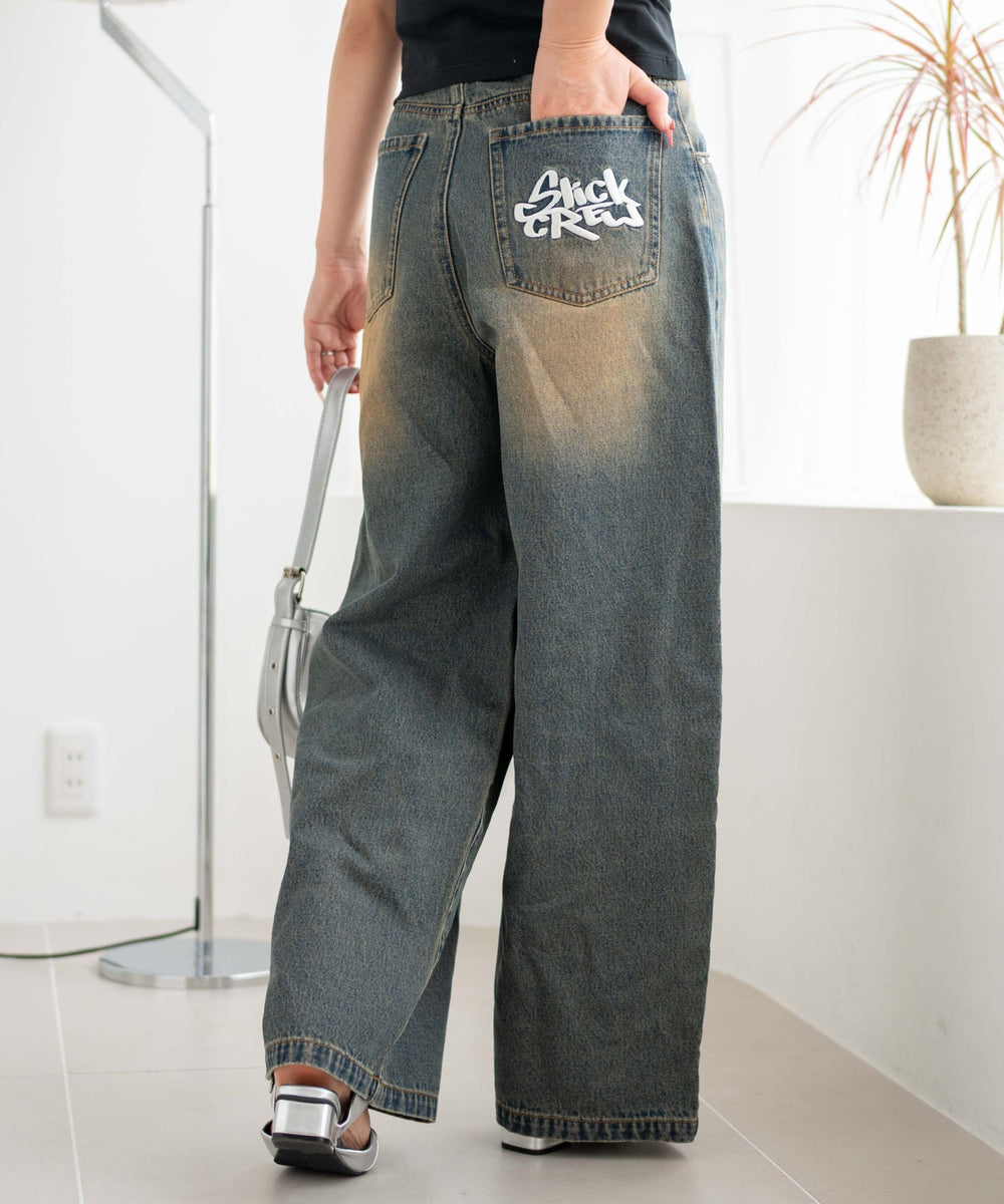 デニム中濃加工 モデル：155cm M着用