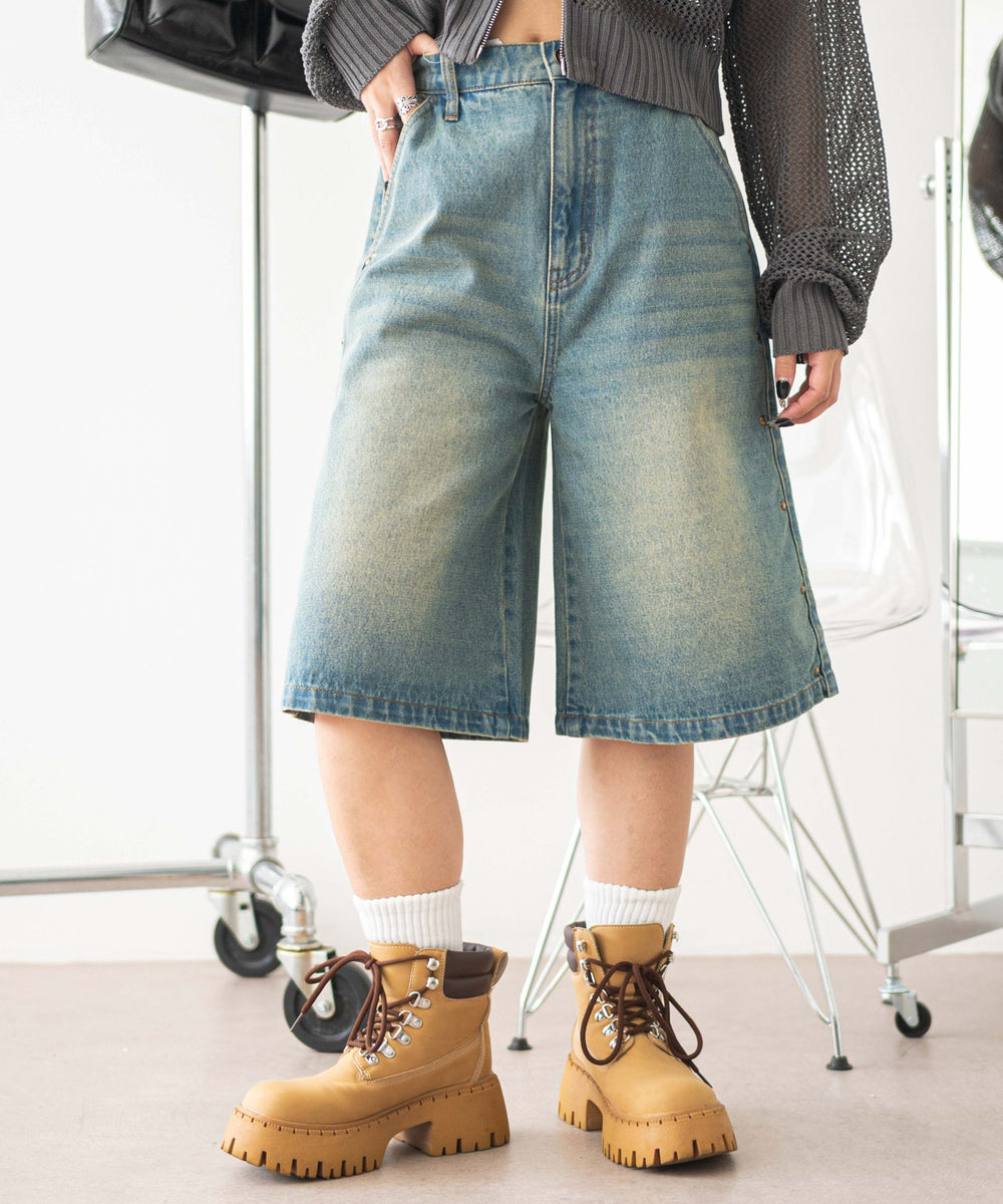 デニム中濃加工 モデル：160cm M着用