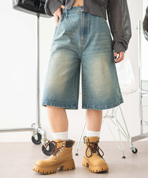 デニム中濃加工 モデル：160cm M着用