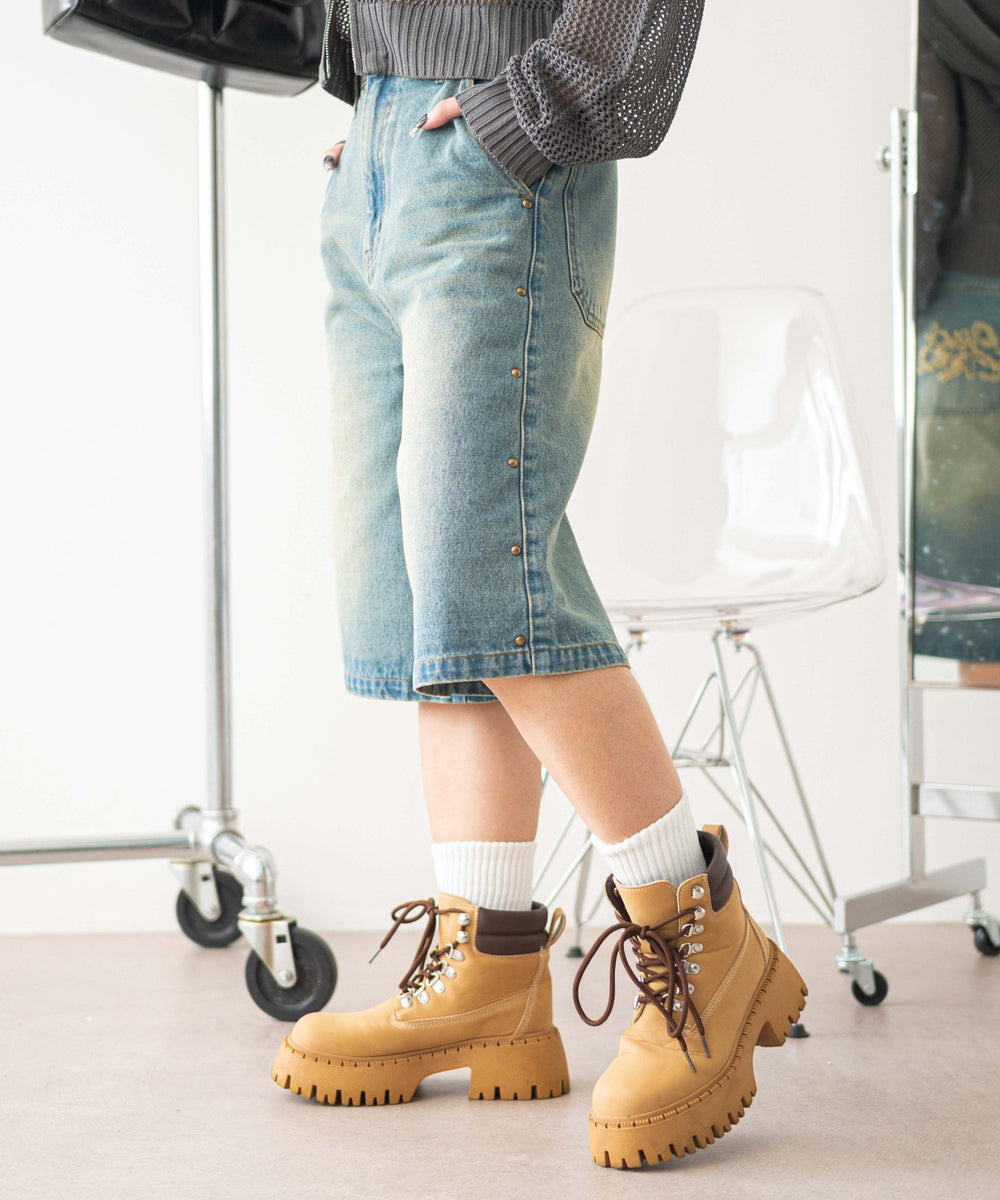 デニム中濃加工 モデル：160cm M着用