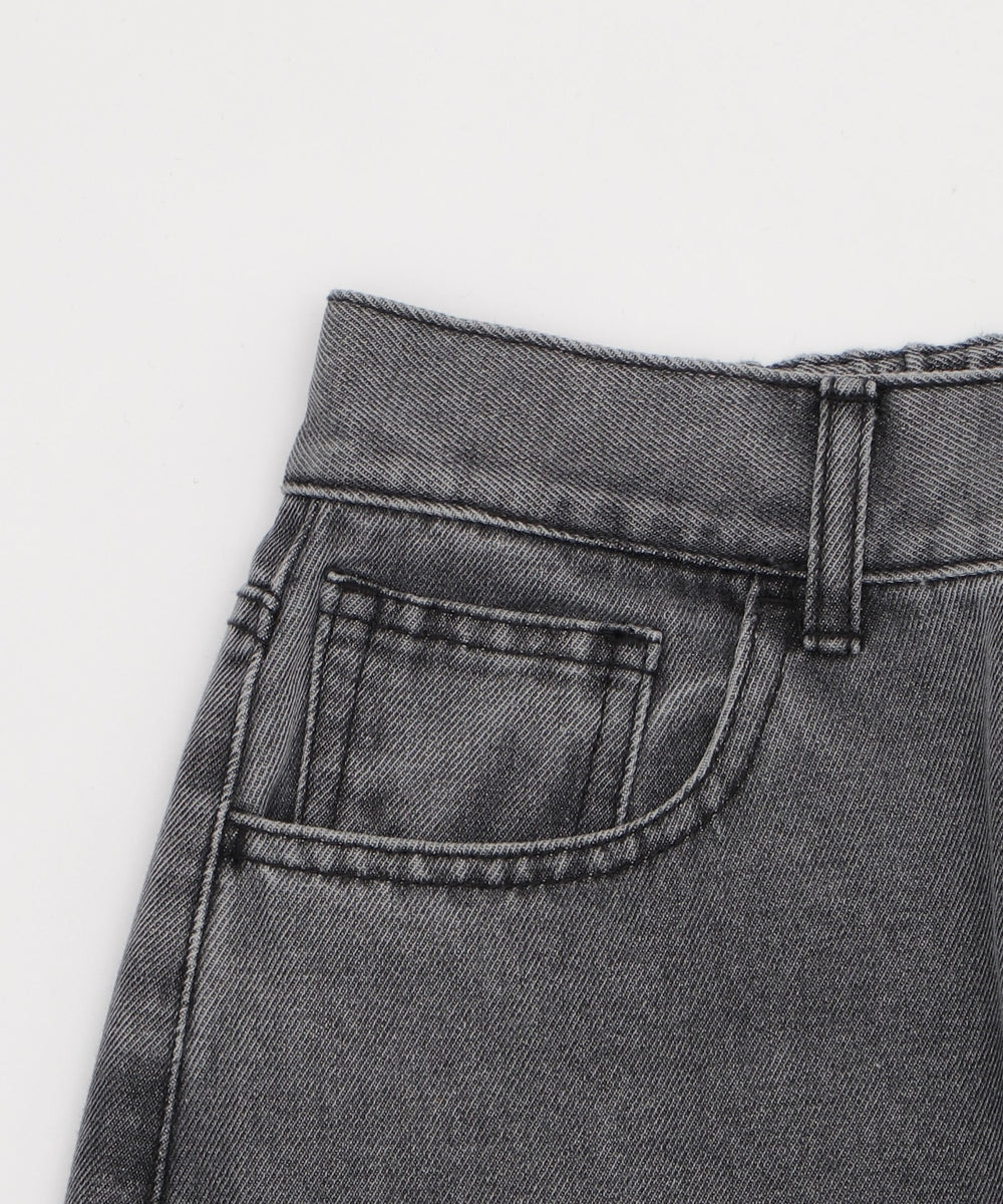 刺繍ロゴバレルレッグパンツ